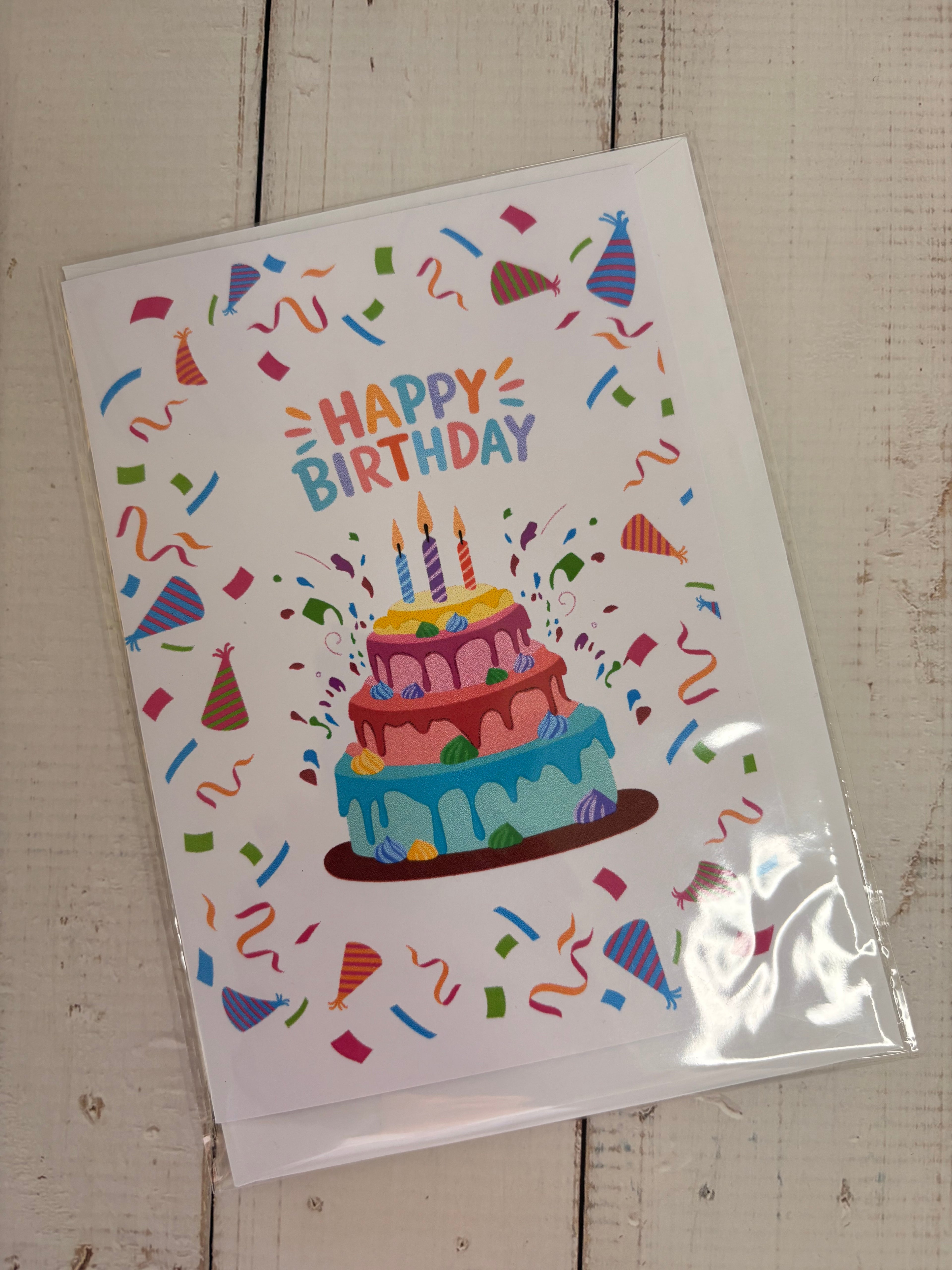 Greeting Card - Happy Birthday Cake