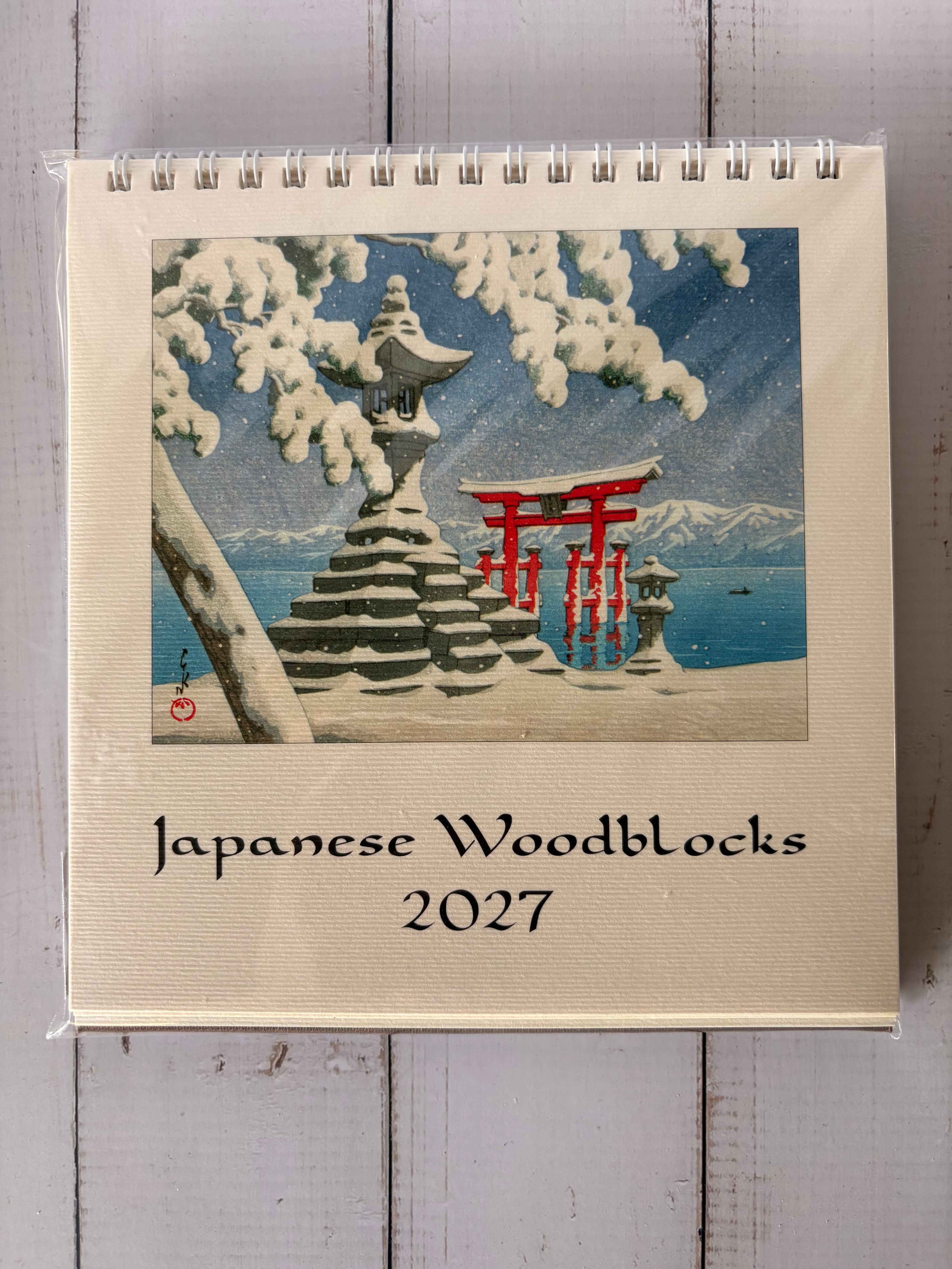 Cavallini 2027 Desk Calendar - Japanese Woodblocks